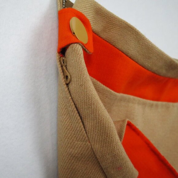 Marc Jacobs Camel and Orange Wool Micro Mini Skirt Appliqué Button Detail 4 - Picture 10 of 14